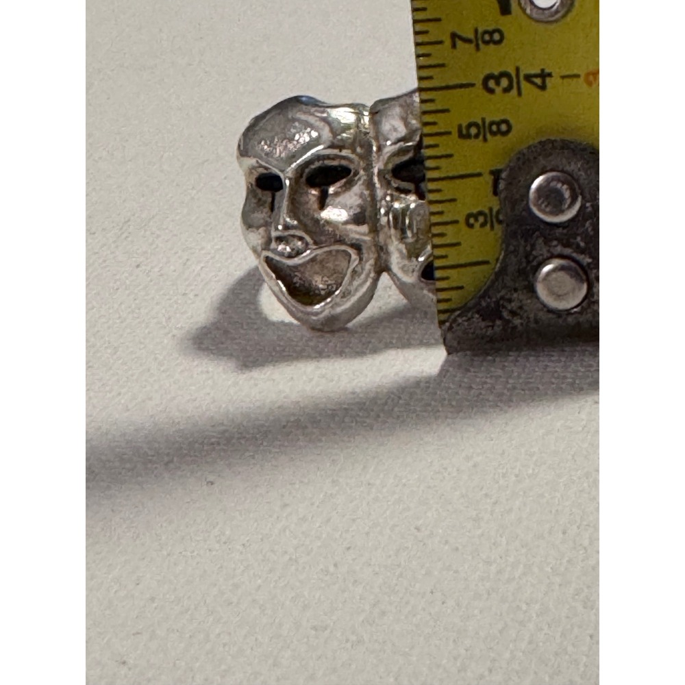 Comedy Tragedy Theater Mask Signet Ring Gothic Rock Statement - Picture 6 of 10